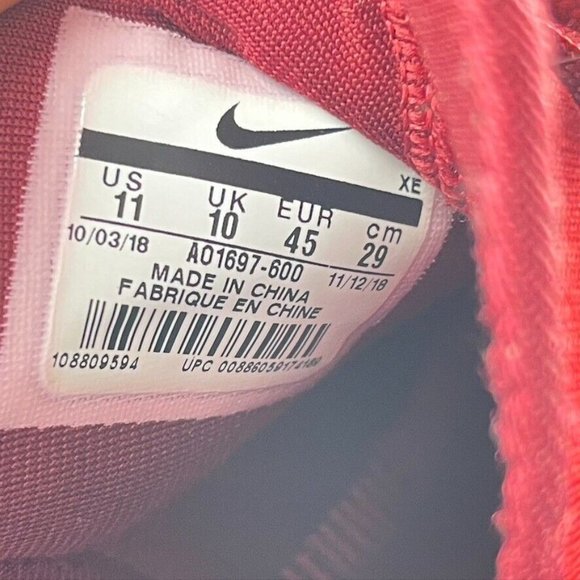 Nike Huarache E.D.G.E. TXT OQ Shoes Sneaker High Top University Red Men's 11 - Picture 14 of 15